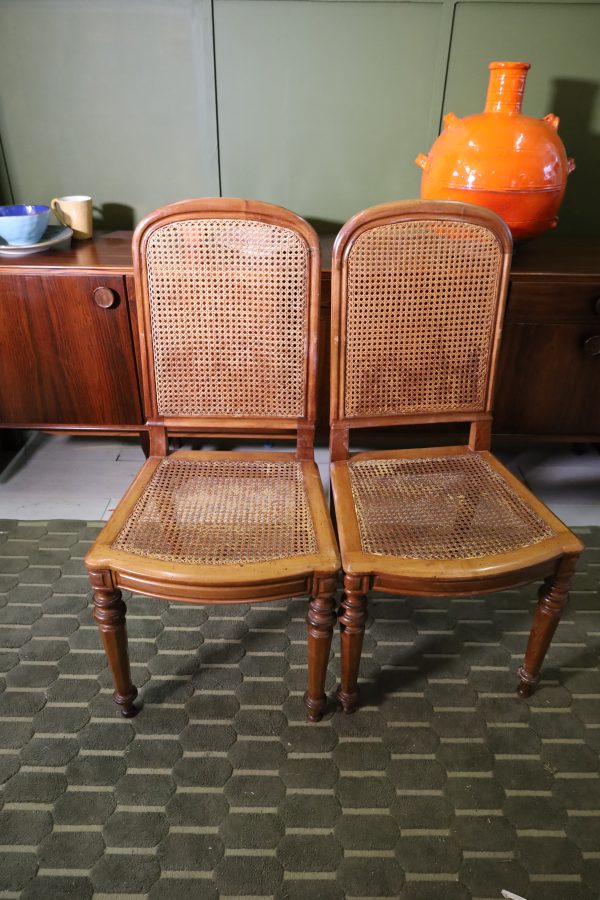 Walnut chairs with Viennese wickerwork