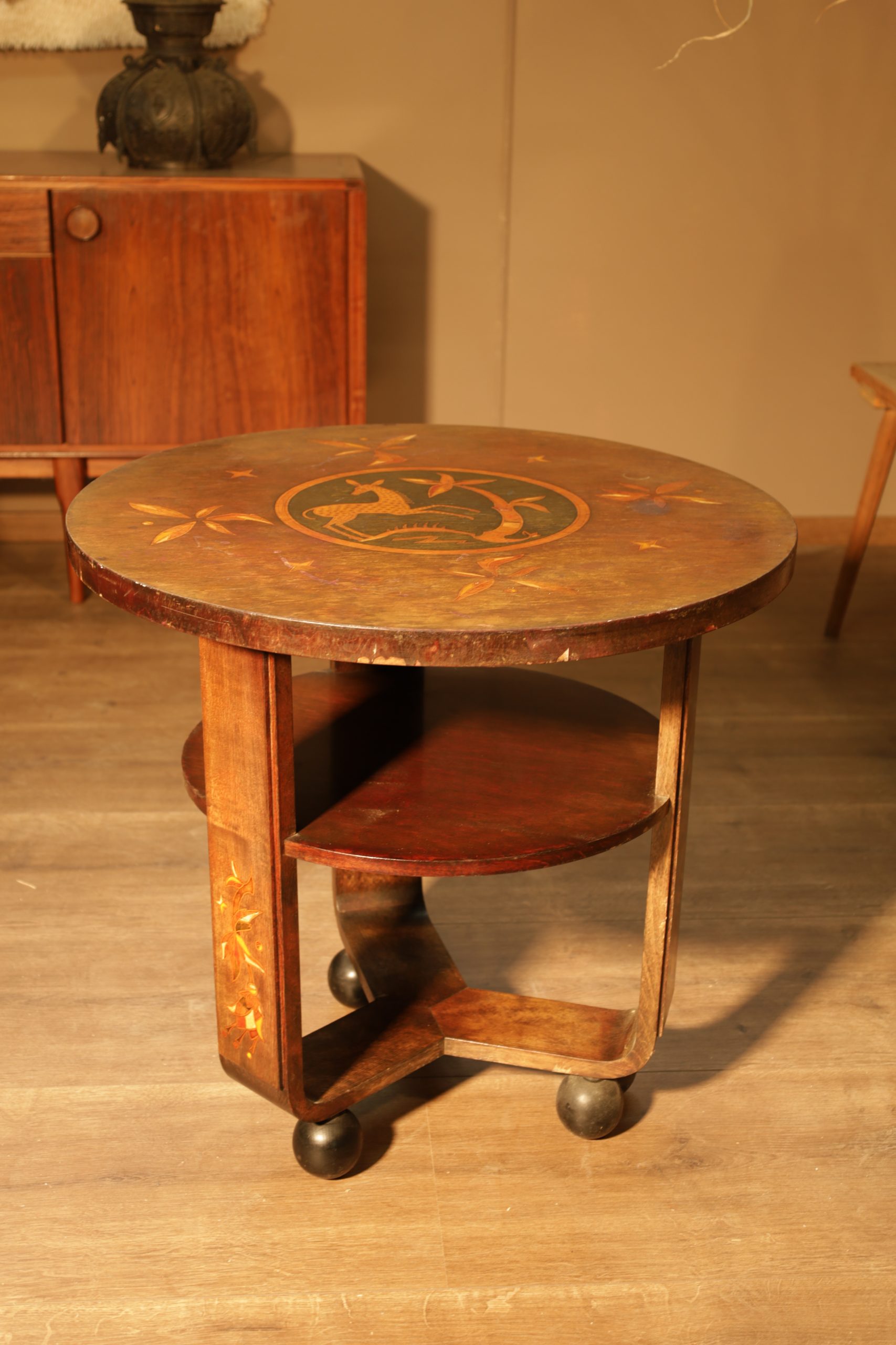 Antique exotic side table - 30s Art Deco