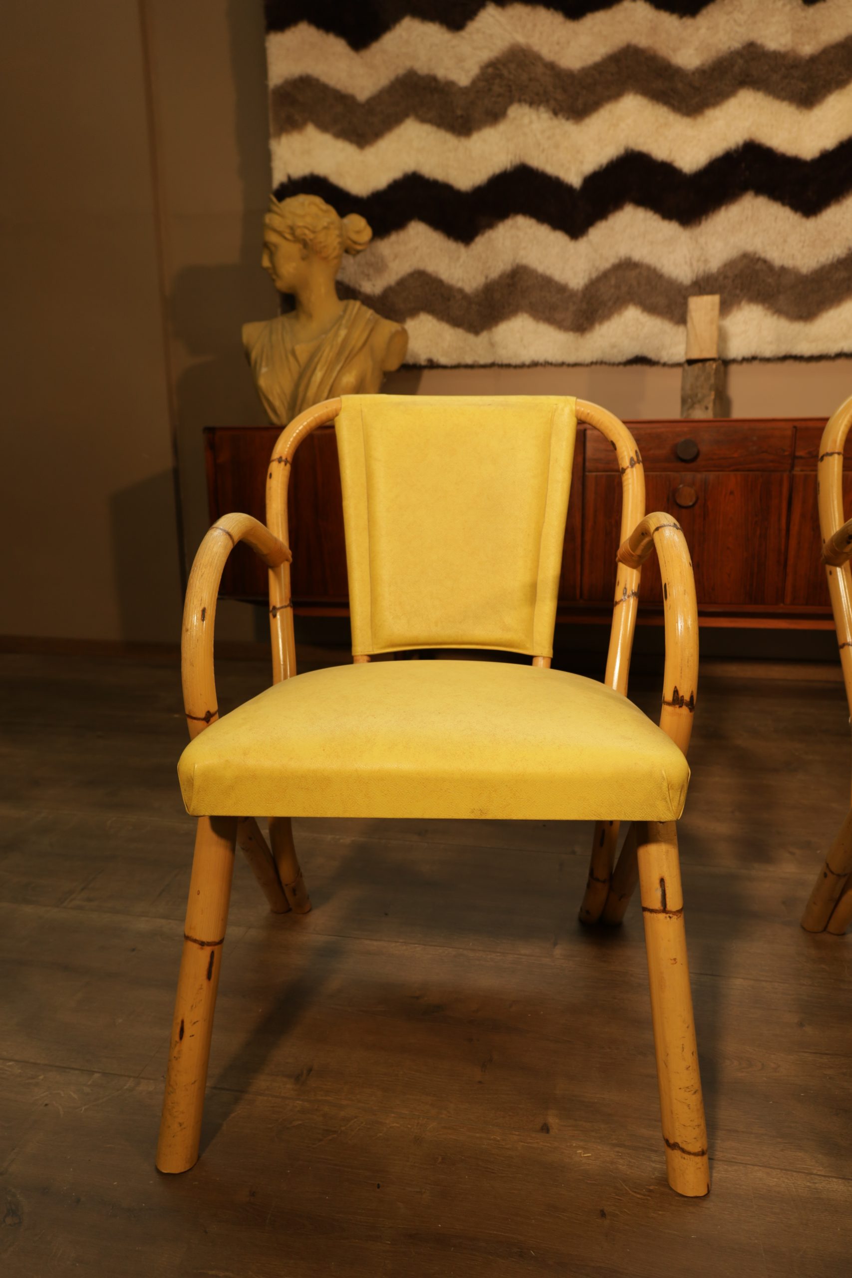 Vintage bamboo armchair - 50s - 1/2 piece