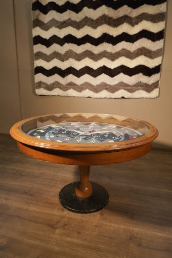 Table en verre ronde vintage