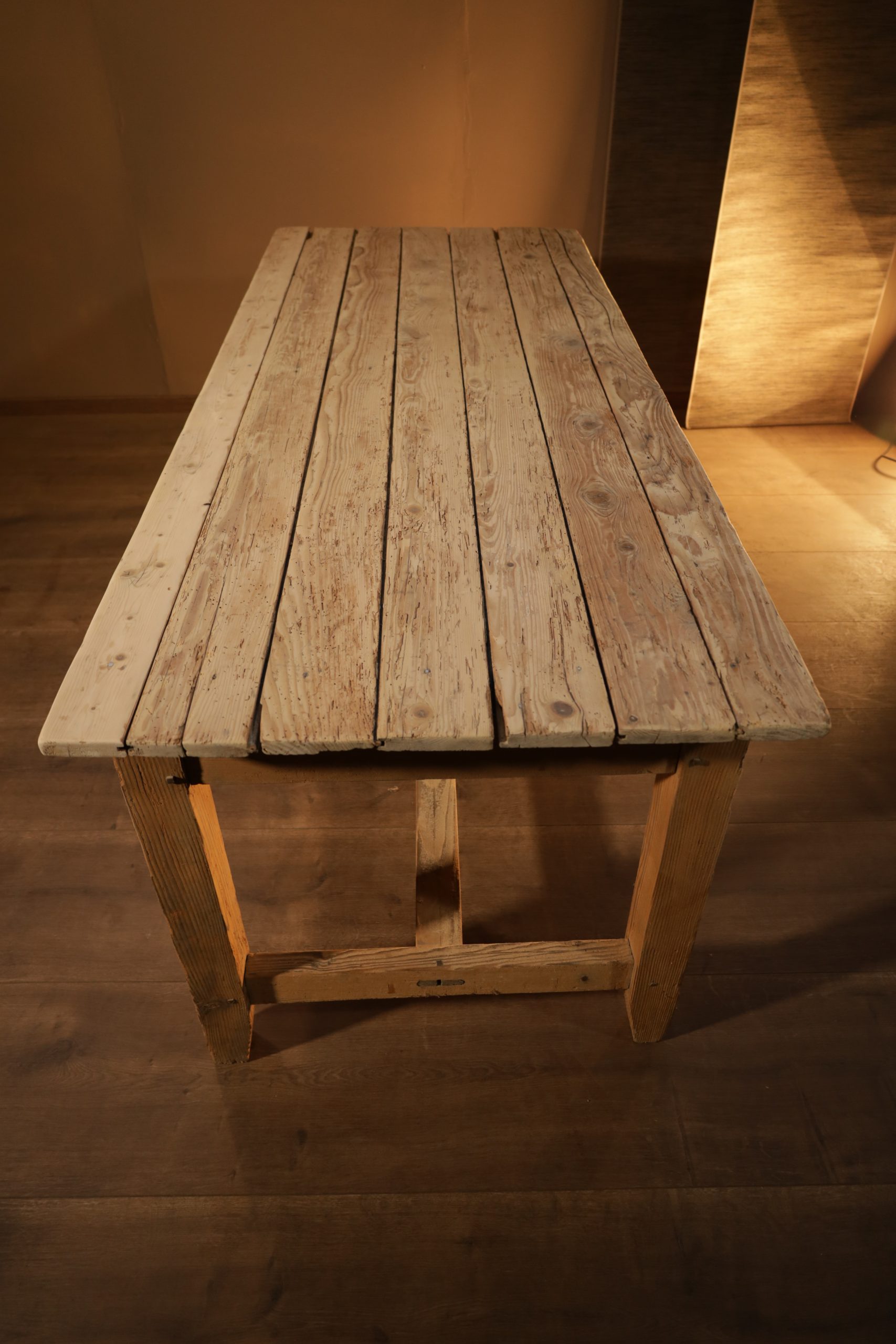 Antique farmhouse table from the 19th century - spruce - 194x78.5cm