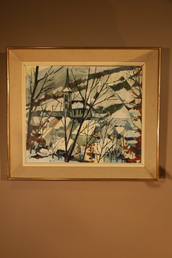 Paysage d'hiver, peinture Andre Studer