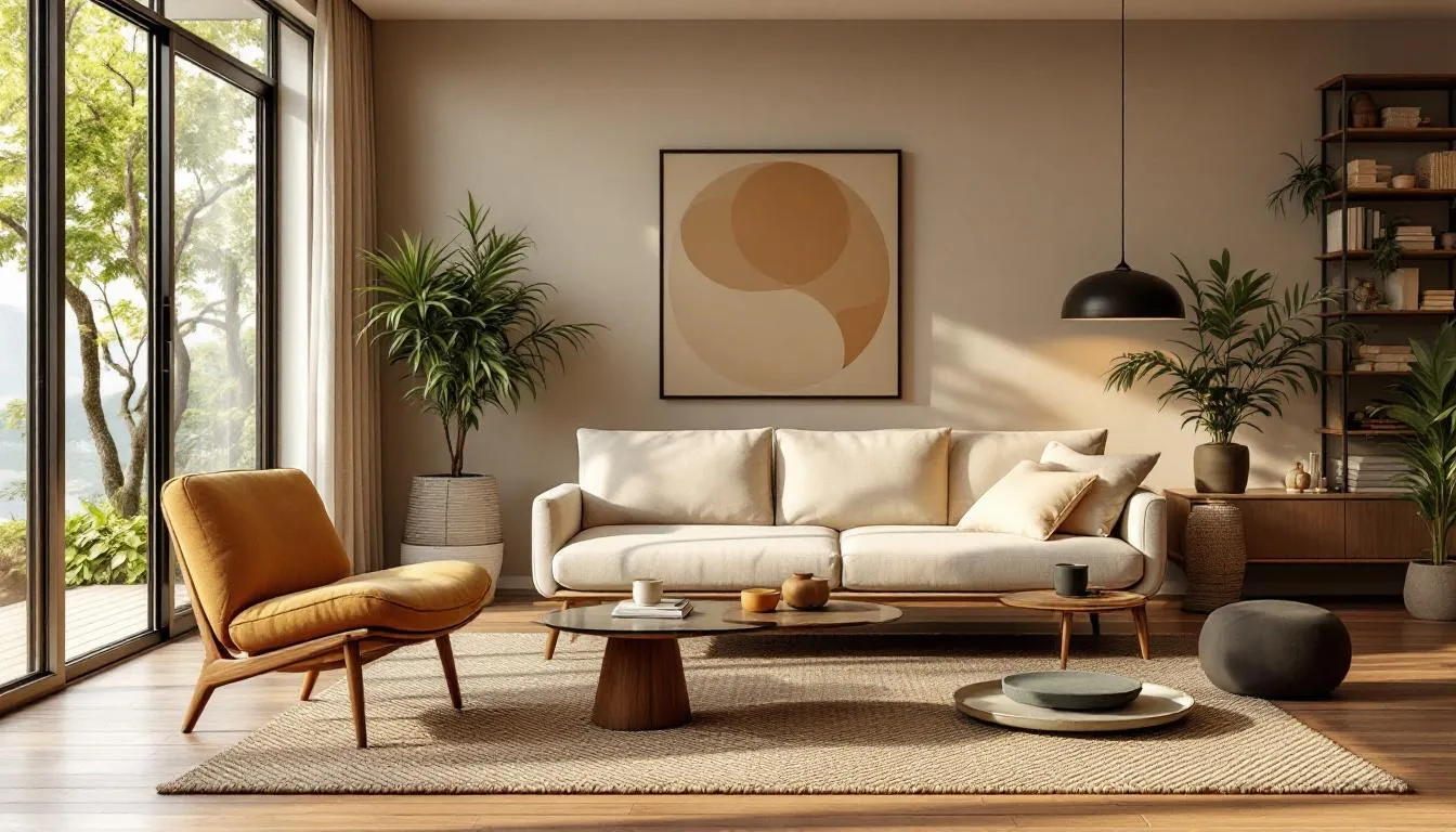 Ein Beispiel für Mid Century Modern Architektur mit klaren Linien und natürlichen Materialien.