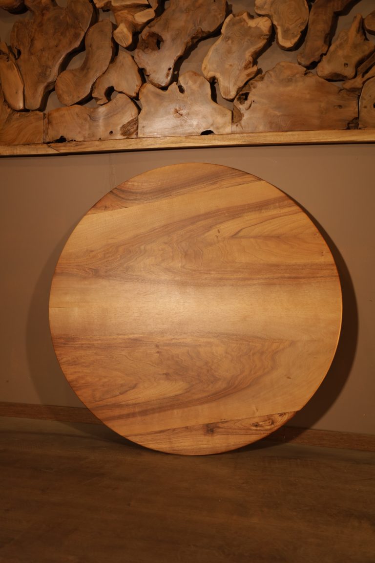Plateau de table en bois massif rond