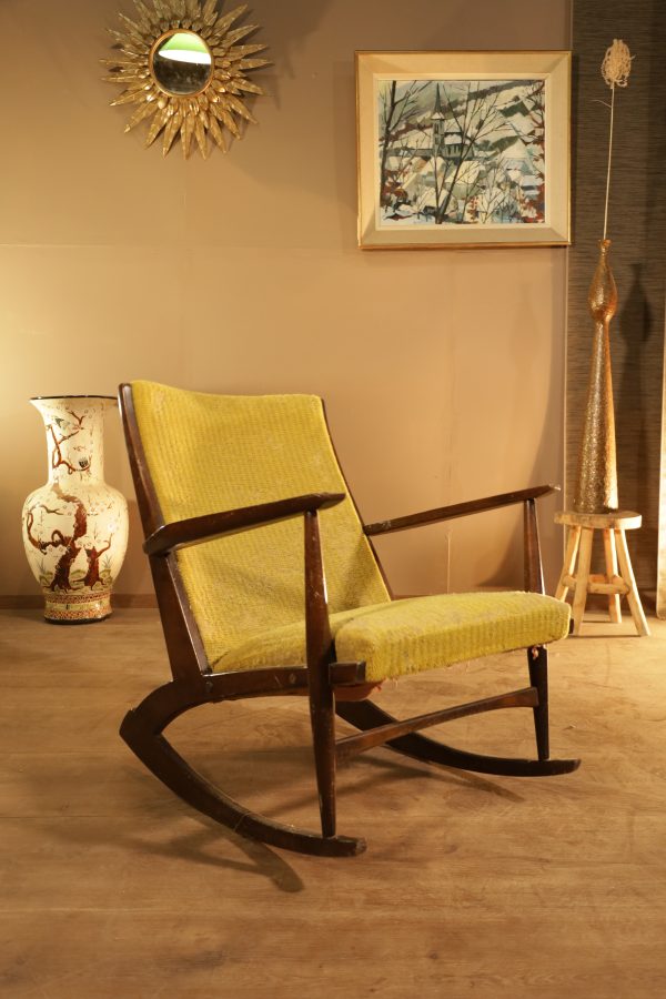 Mid-century teak rocking chair by Holger Georg Jensen for Tønder Møbelværk