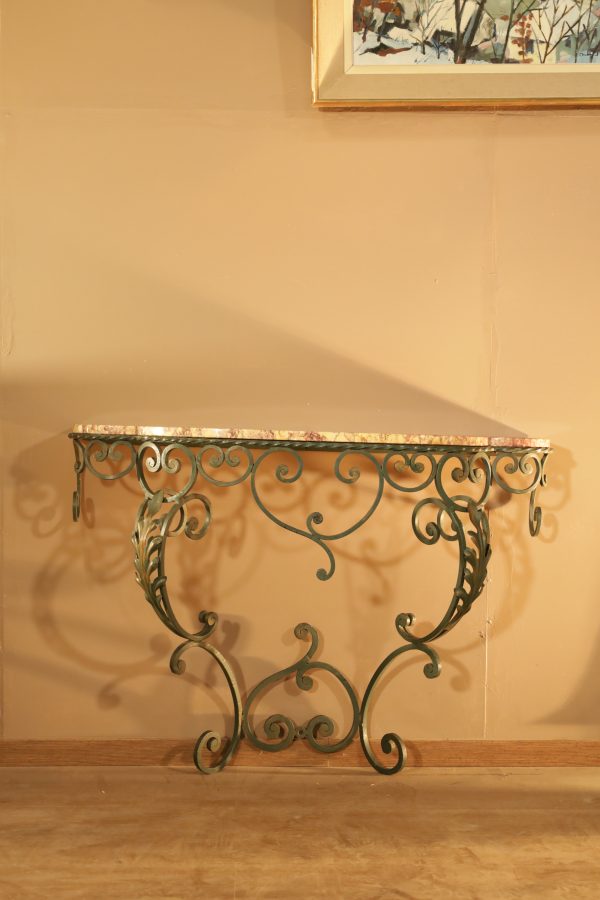 Console murale avec plaque de marbre