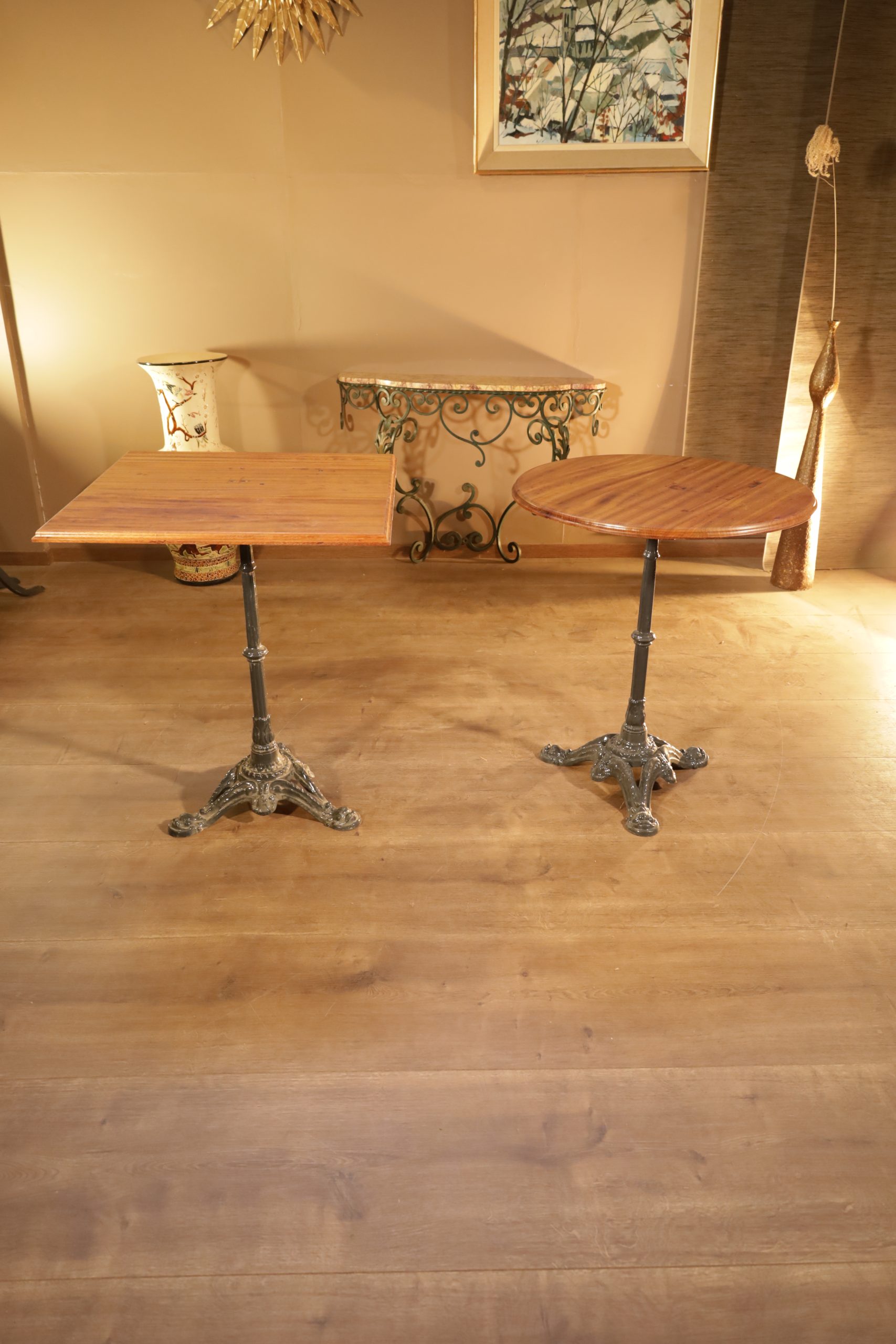 Table de bistrot en acajou